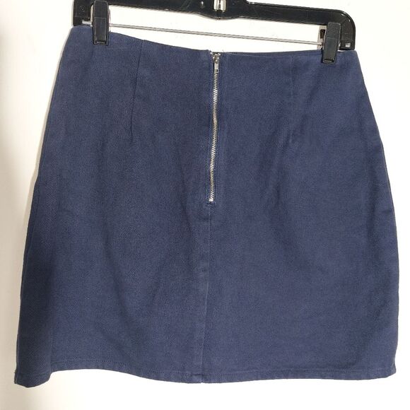 Mi Ami Women's Bohemian Floral  Embroidered 100% Cotton Navy Mini Skirt EUC - Picture 13 of 13